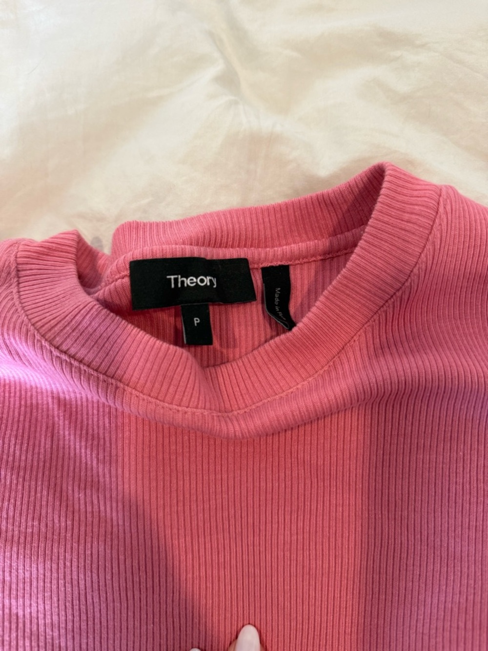 Theory Cotton Ribbed Top - Picture 2 of 4